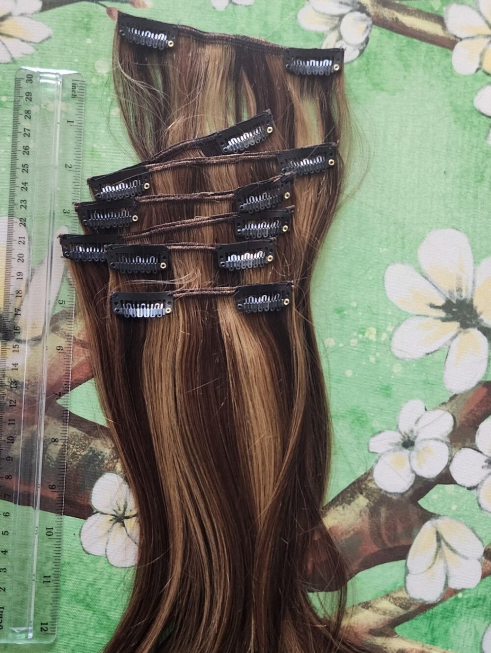 🆕️ Brand New 🌱  Natural Brown Color Quality Human Hair 7 Pc 12 Inch Set
